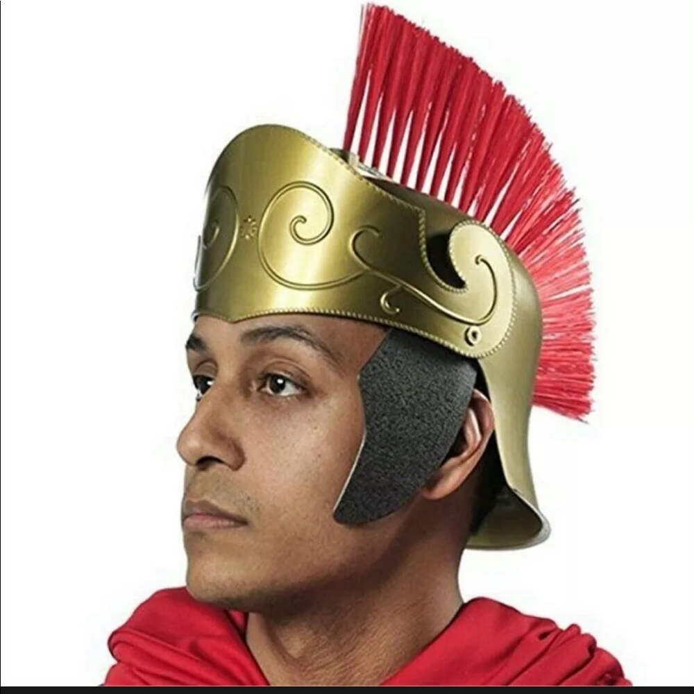 Amscan Gracious God And Goddess Roman Helmet (1 Piece), One Size, Red/gold -
